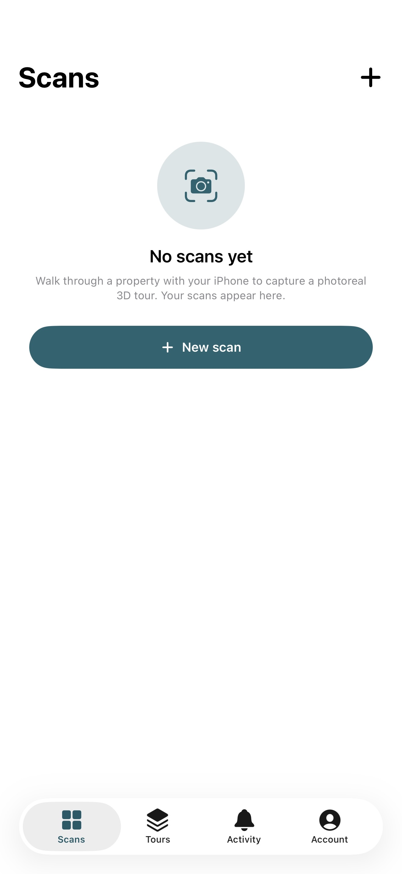 Georend iOS app showing the Scans screen